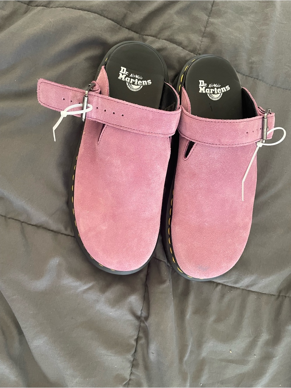 Dr. Martens Zebzag Pink Suede Mules - Picture 5 of 13
